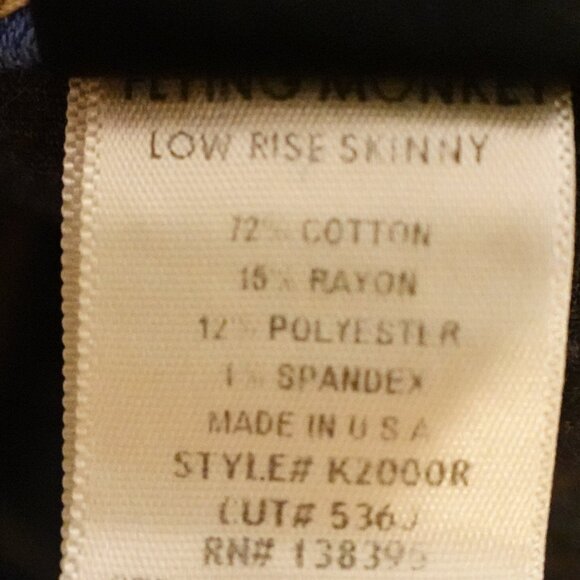 Flying Monkey Jeans low rise skinny women's 32 blue‎ denim fade lightweight - Picture 14 of 14